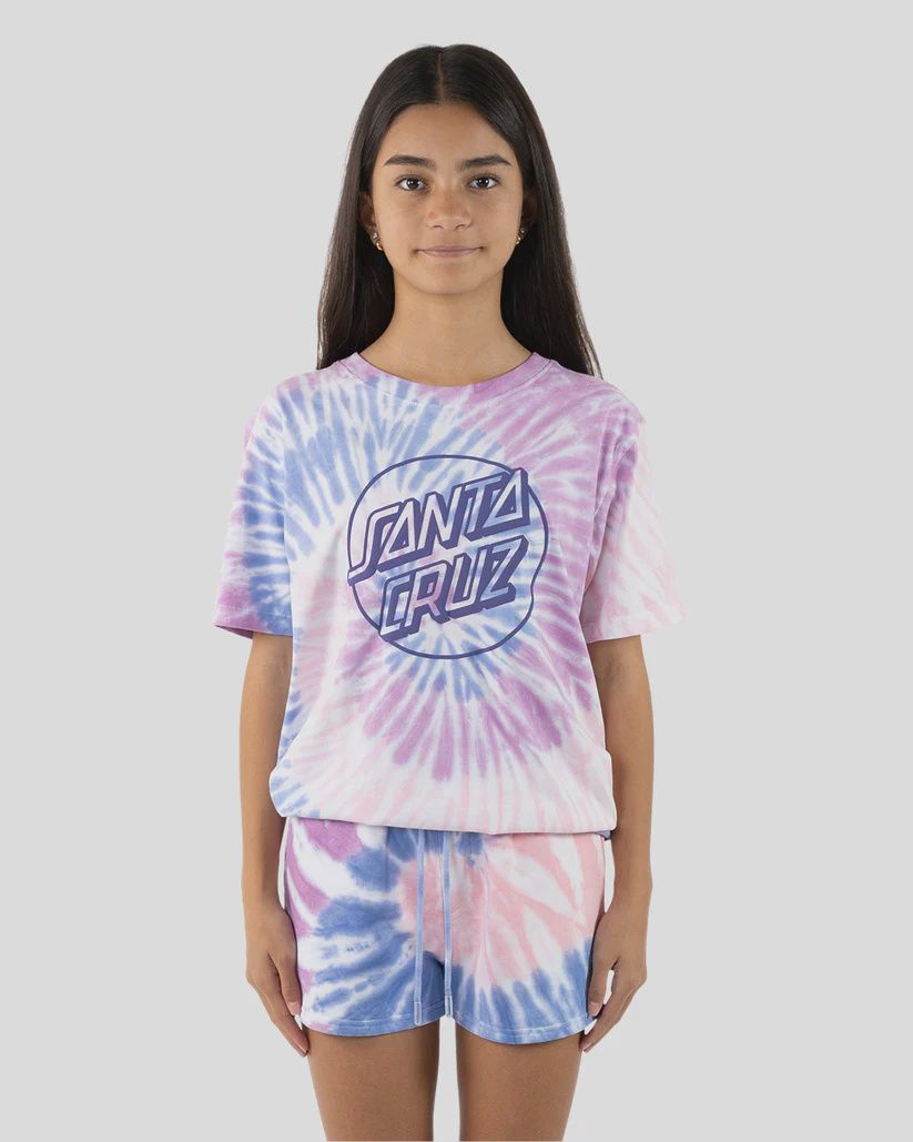 SANTA CRUZ GIRLS OPUS DOT FRONT S/S TEE - PURPLE TIE DYE