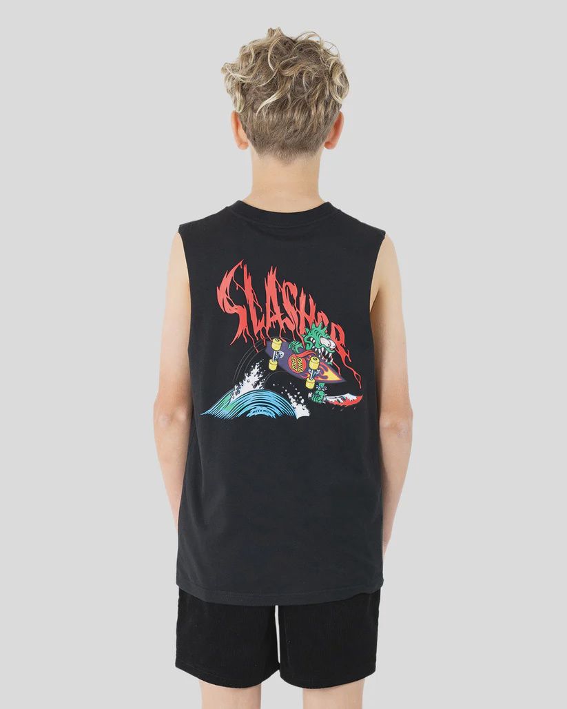 SANTA CRUZ BOYS SC MEEK SLASHER MUSCLE - BLACK