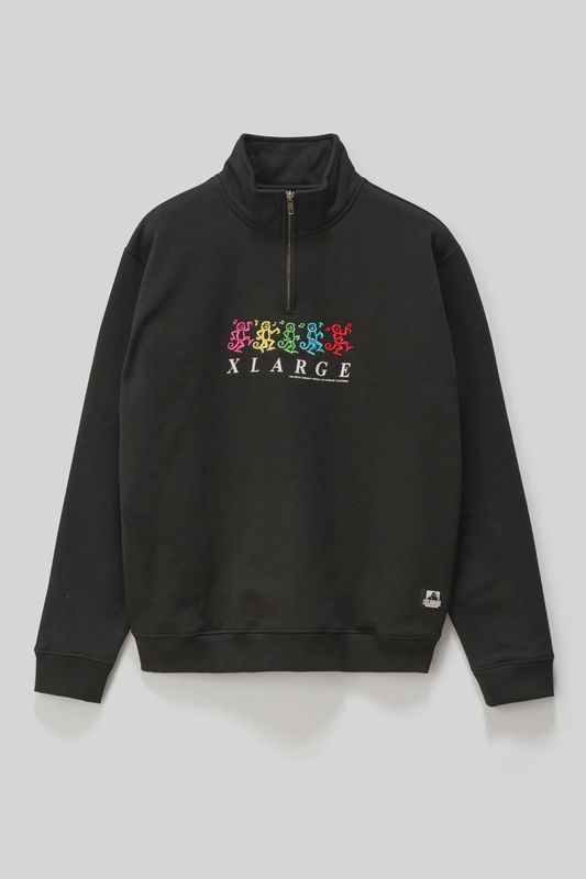 XLARGE MENS FUNKY QUARTER ZIP CREW - BLACK