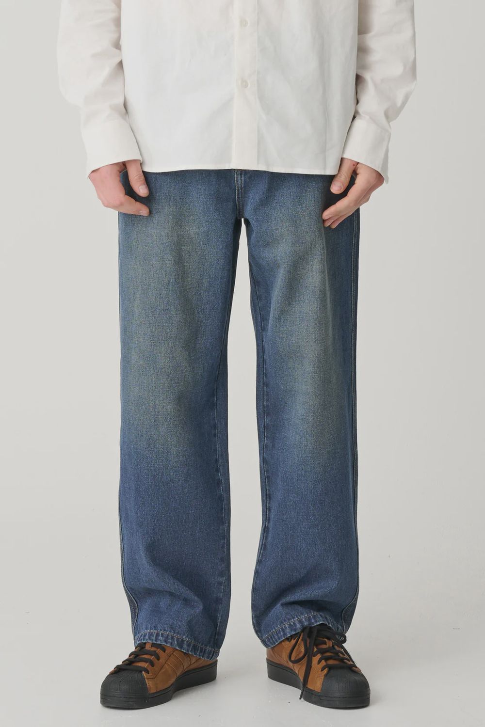 XLARGE MENS BAGGY BULL DENIM 91 PANT - WORN BLUE