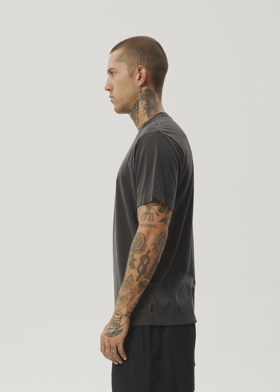 AFENDS MENS THROWN OUT SS TEE - BLACK/WHITE