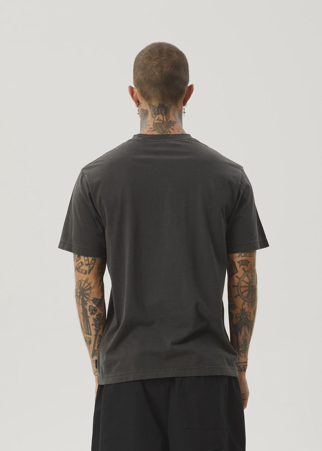 AFENDS MENS THROWN OUT SS TEE - BLACK/WHITE