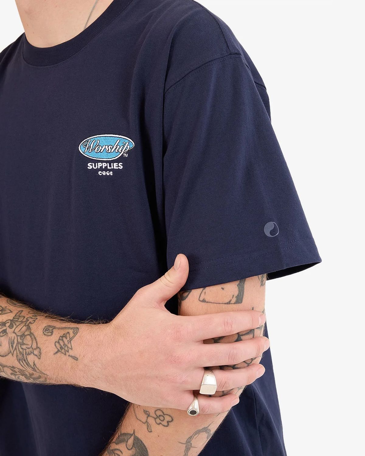 WORSHIP MENS OBSERVER SS TEE - PEACOAT
