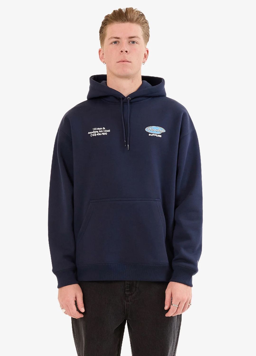 WORSHIP MENS OBSERVER HOODIE - PEACOAT