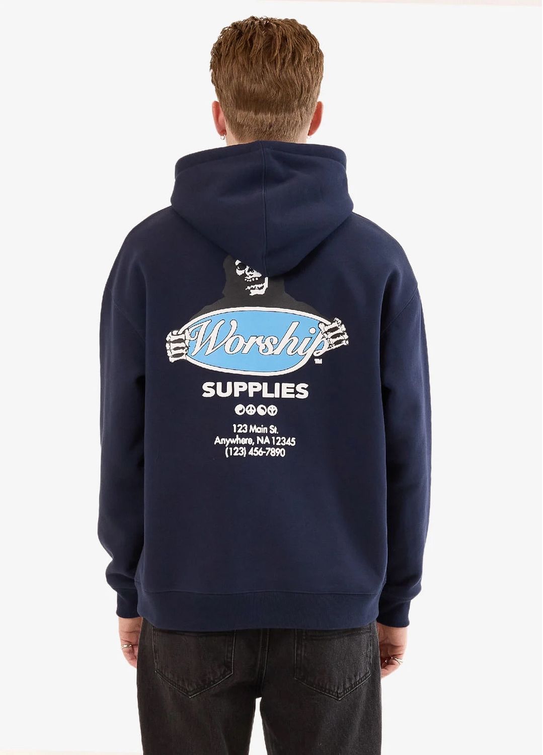 WORSHIP MENS OBSERVER HOODIE - PEACOAT