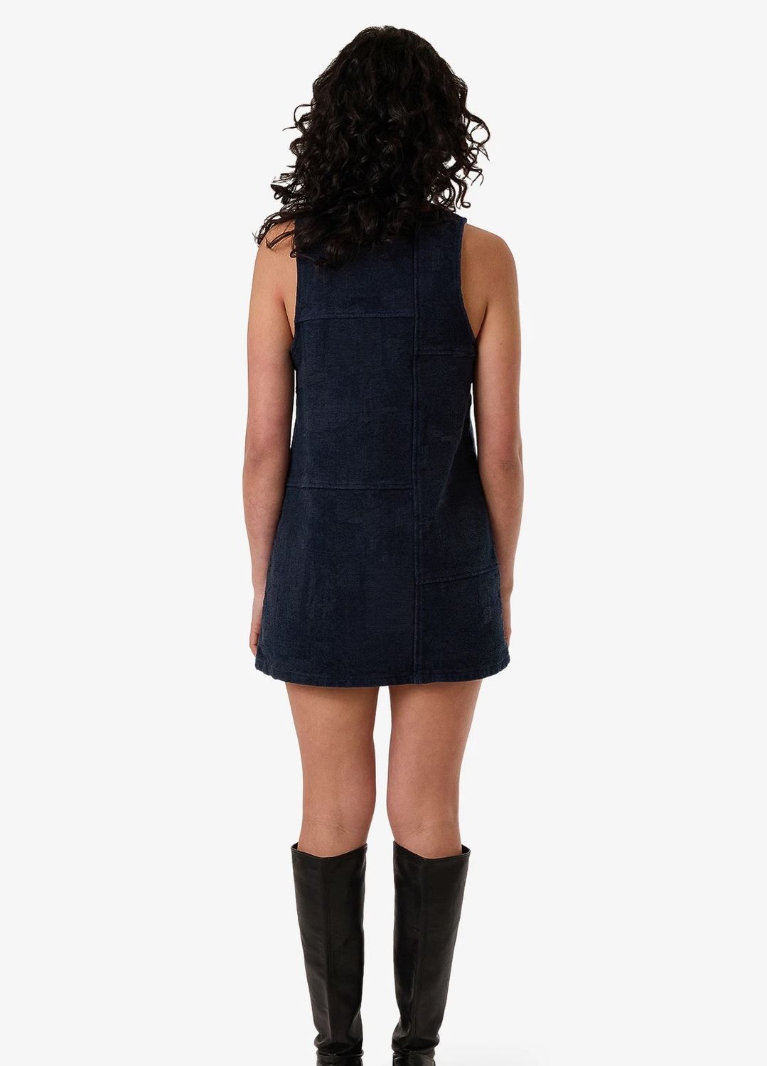 THRILLS LADIES BLENDS JACQUARD KAI DRESS - INDIGO OVERDYE