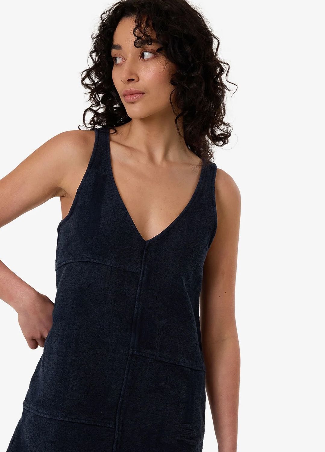THRILLS LADIES BLENDS JACQUARD KAI DRESS - INDIGO OVERDYE