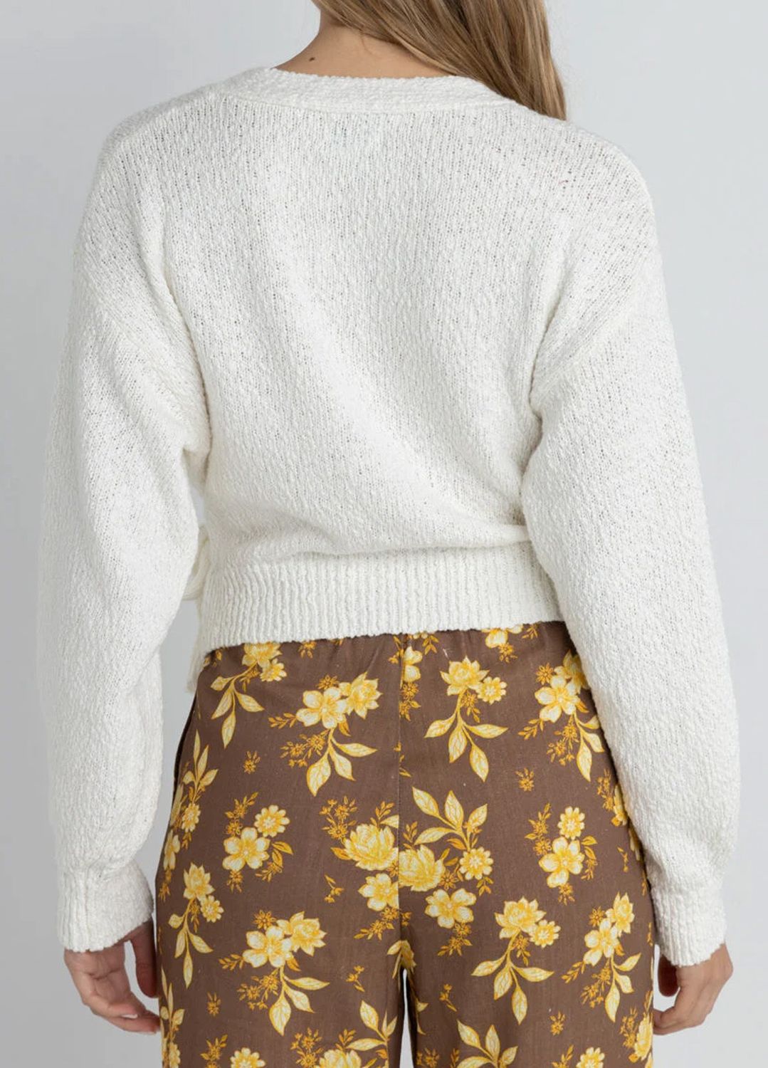 RHYTHM WOMENS ADELE WRAP FRONT KNIT - WHITE