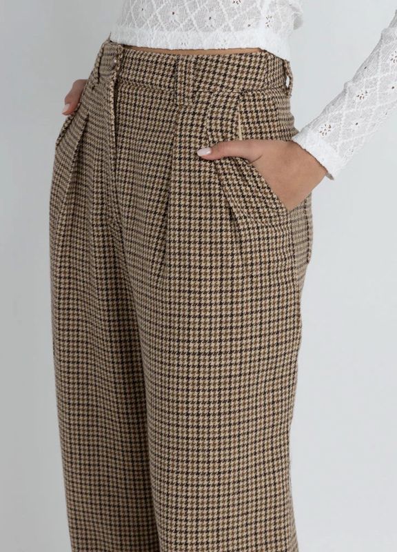 RHYTHM WOMENS MOLLIE CHECK PANT - CHOCOLATE