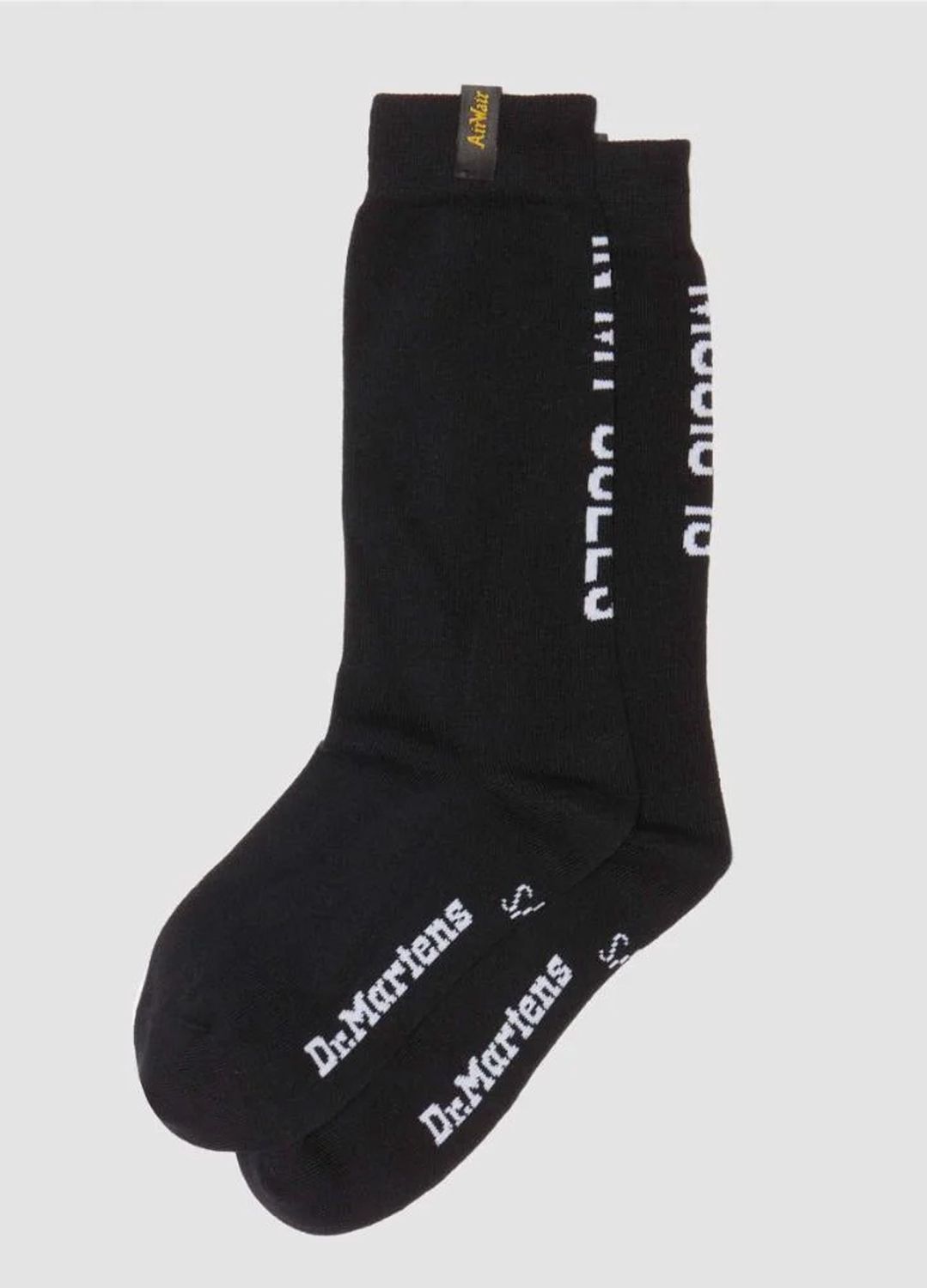 DR MARTENS LOGO SOCK ORGANIC COTTON BLEND- BLACK/ BLACK
