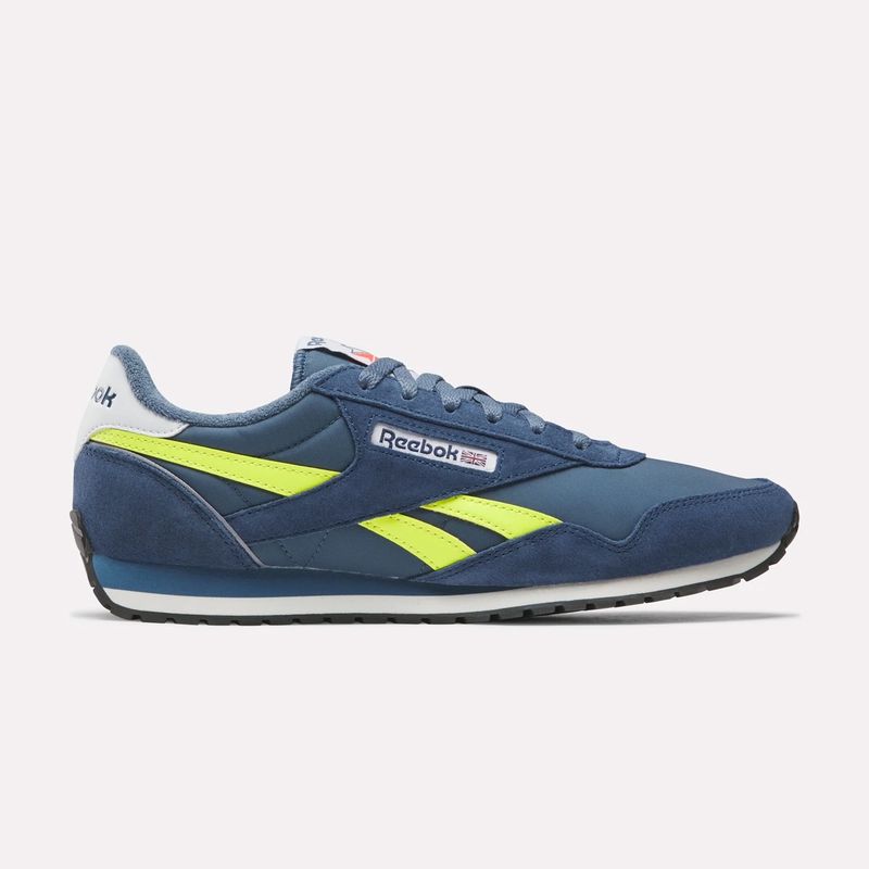REEBOK UNISEX CLASSIC AZ SHOE - SHADOW / BATIK BLUE / ACID YELLOW