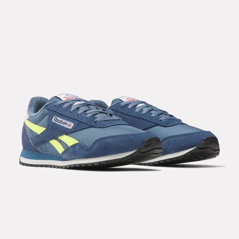 REEBOK UNISEX CLASSIC AZ SHOE - SHADOW / BATIK BLUE / ACID YELLOW
