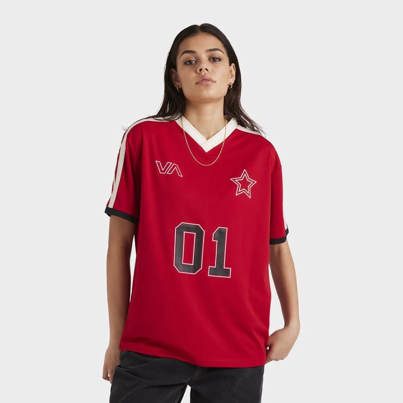 RVCA WOMENS SPORT STAR SS TEE - CHERRY