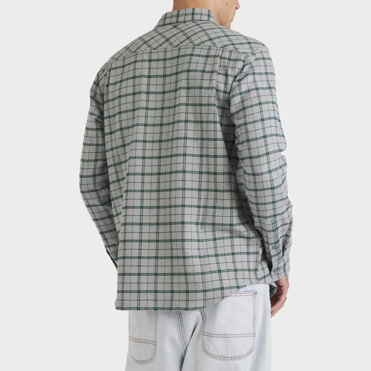 RVCA MENS TRACK SIDE LS SHIRT - SLEET