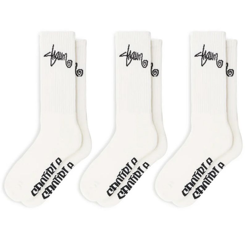 S-DOUBLE MENS STANDARD SHAWN SOCK (3PK) - WHITE