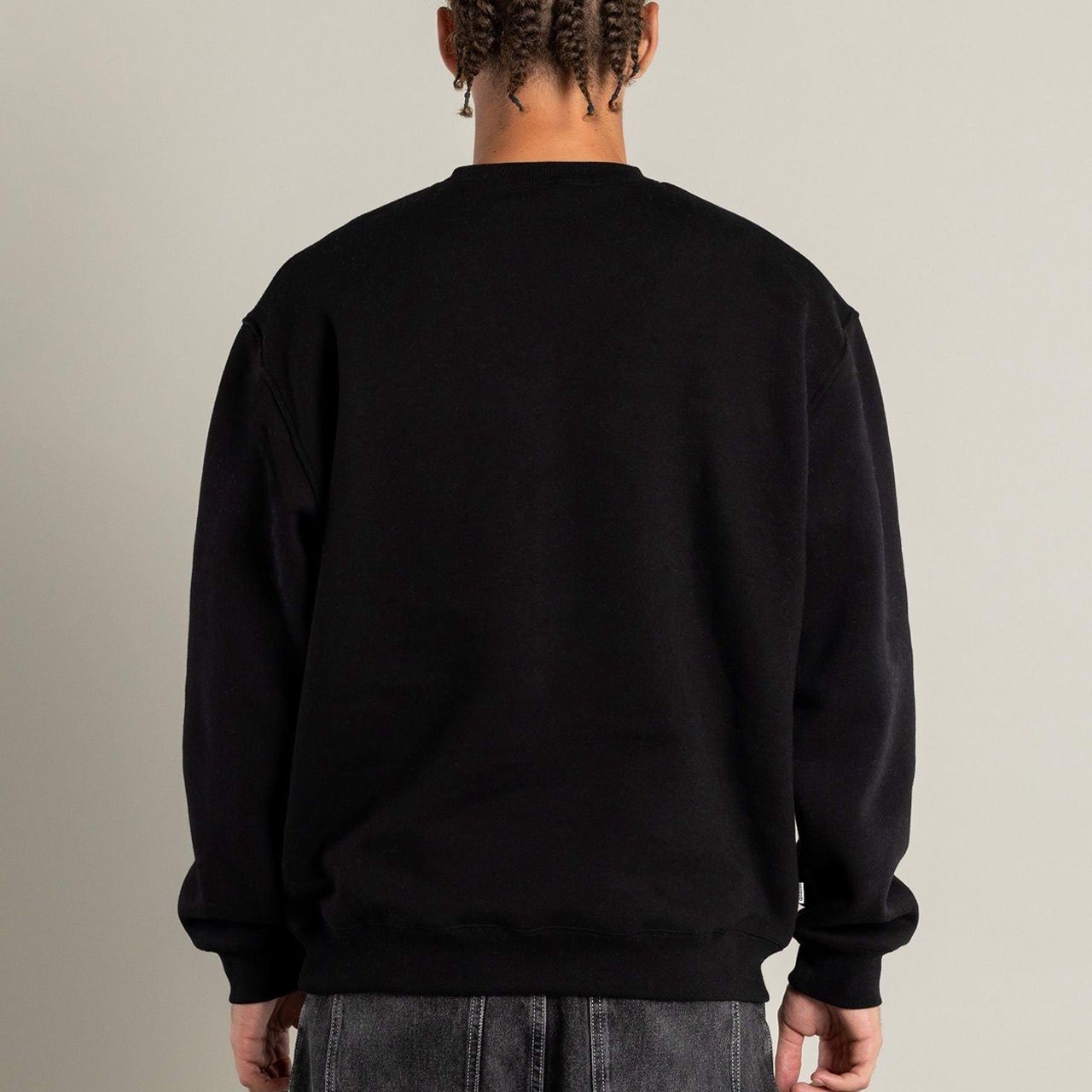 S-DOUBLE MENS SHAWN SCRIPT CREW - BLACK
