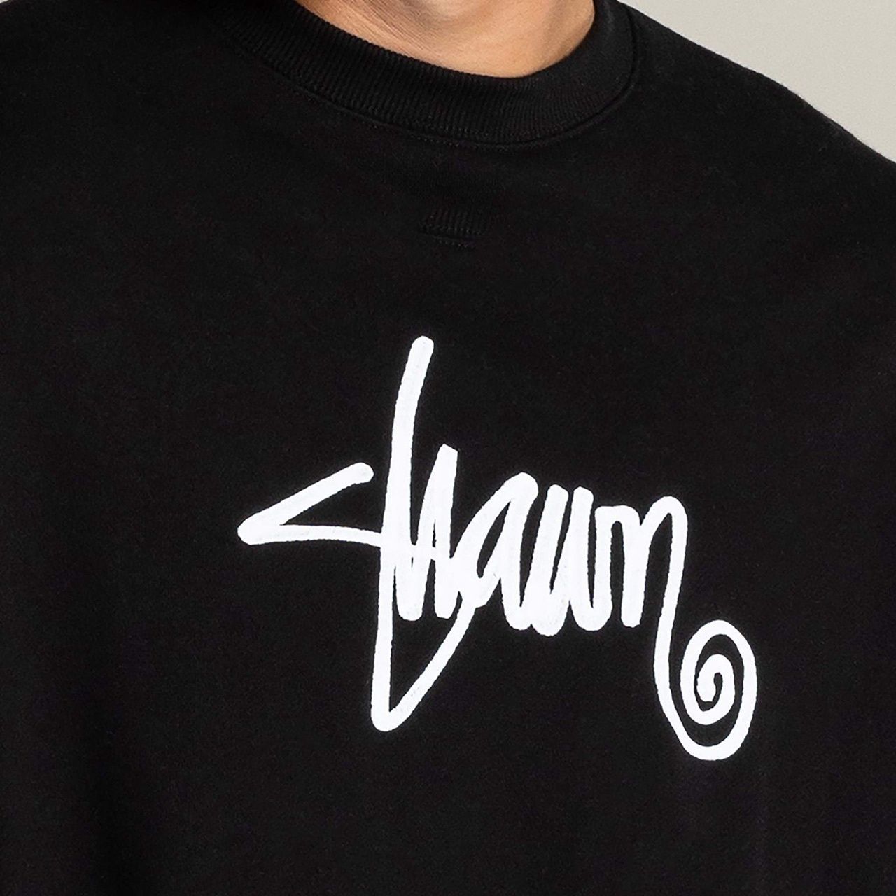 S-DOUBLE MENS SHAWN SCRIPT CREW - BLACK