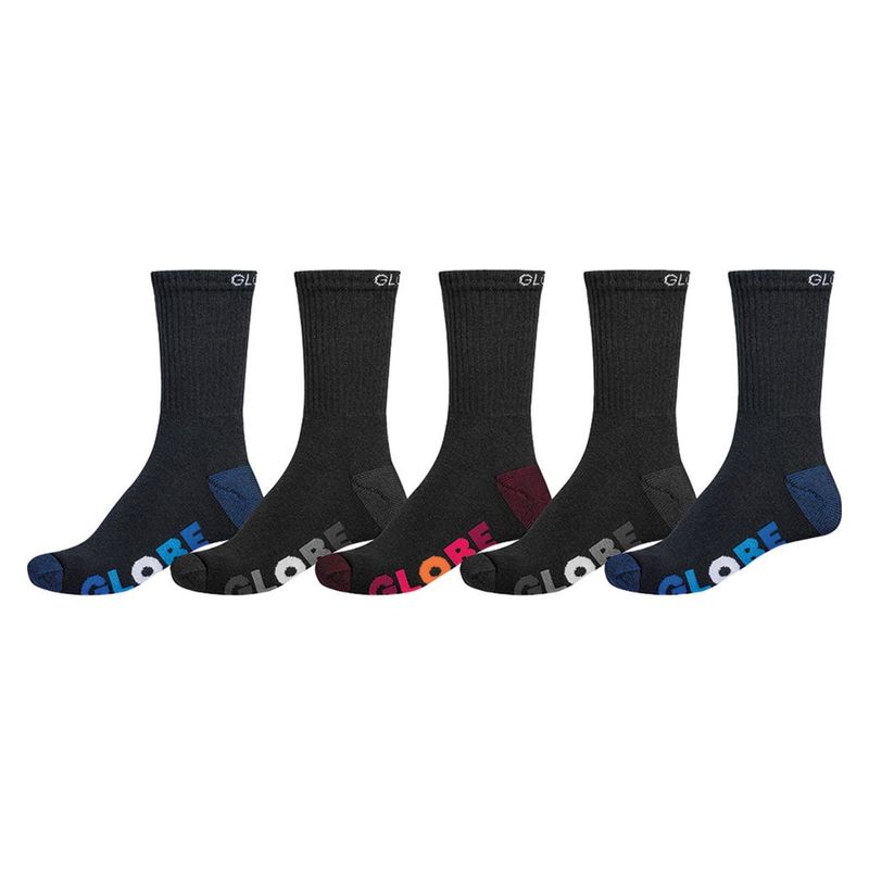 GLOBE BOYS MULTI STRIPE CREW SOCKS - BLACK