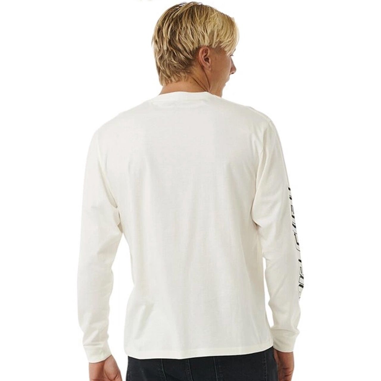 RIP CURL MENS FADE OUT ICON LS TEE - WHITE