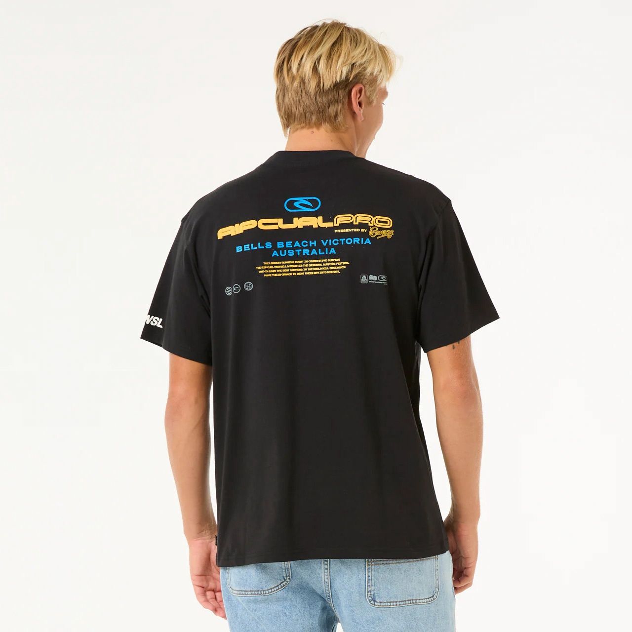 RIP CURL MENS RIP CURL PRO 2025 LOCK UP SS TEE - BLACK