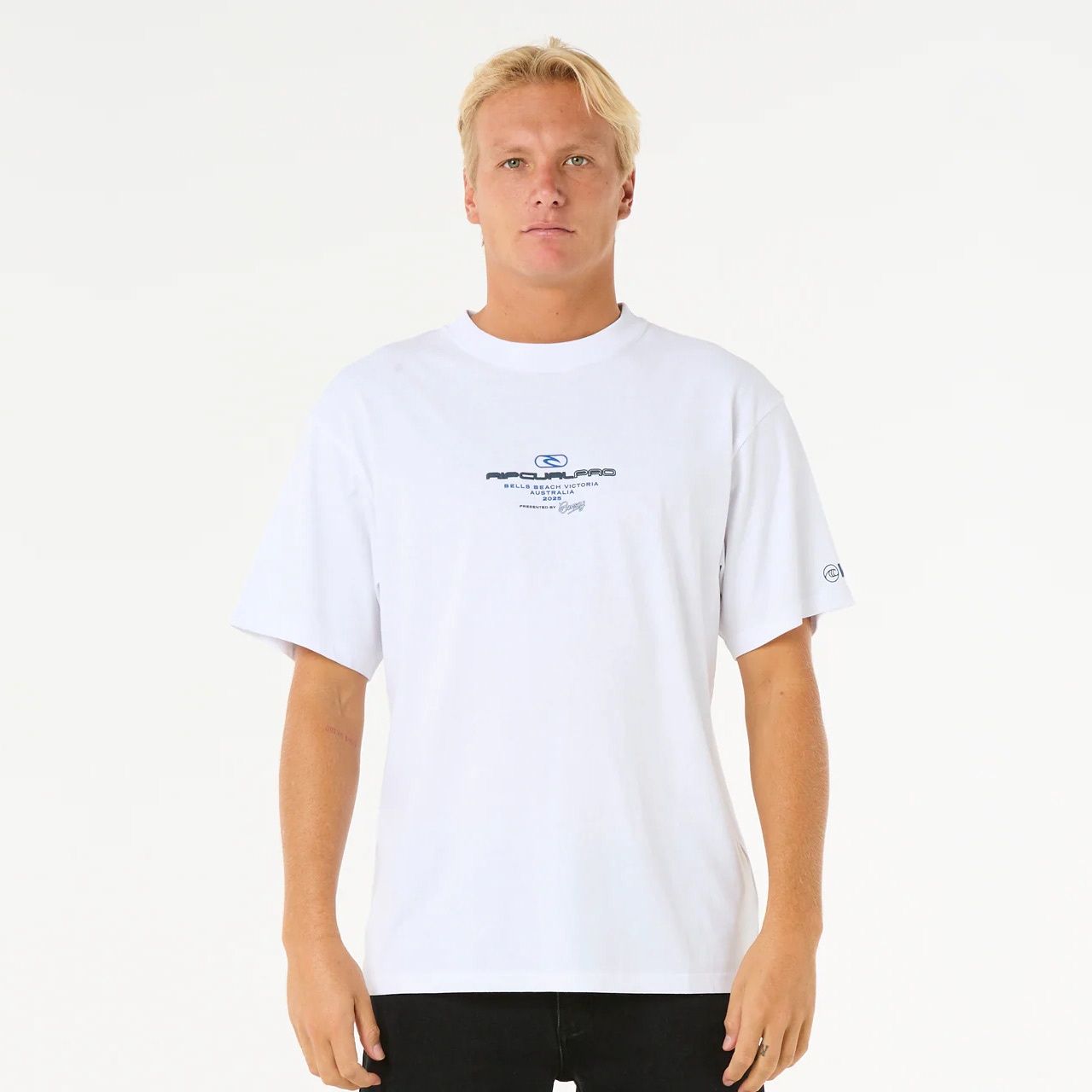 RIP CURL MENS RIP CURL PRO 2025 LOCK UP SS TEE - WHITE