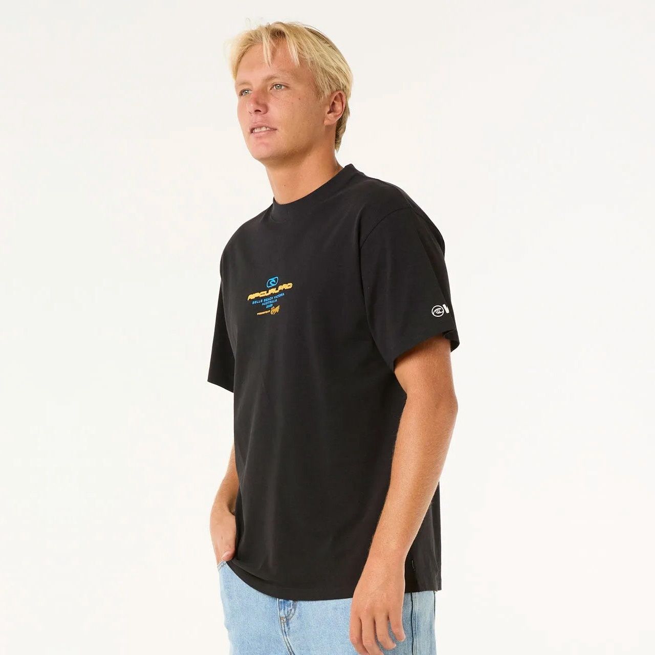 RIP CURL MENS RIP CURL PRO 2025 LOCK UP SS TEE - BLACK