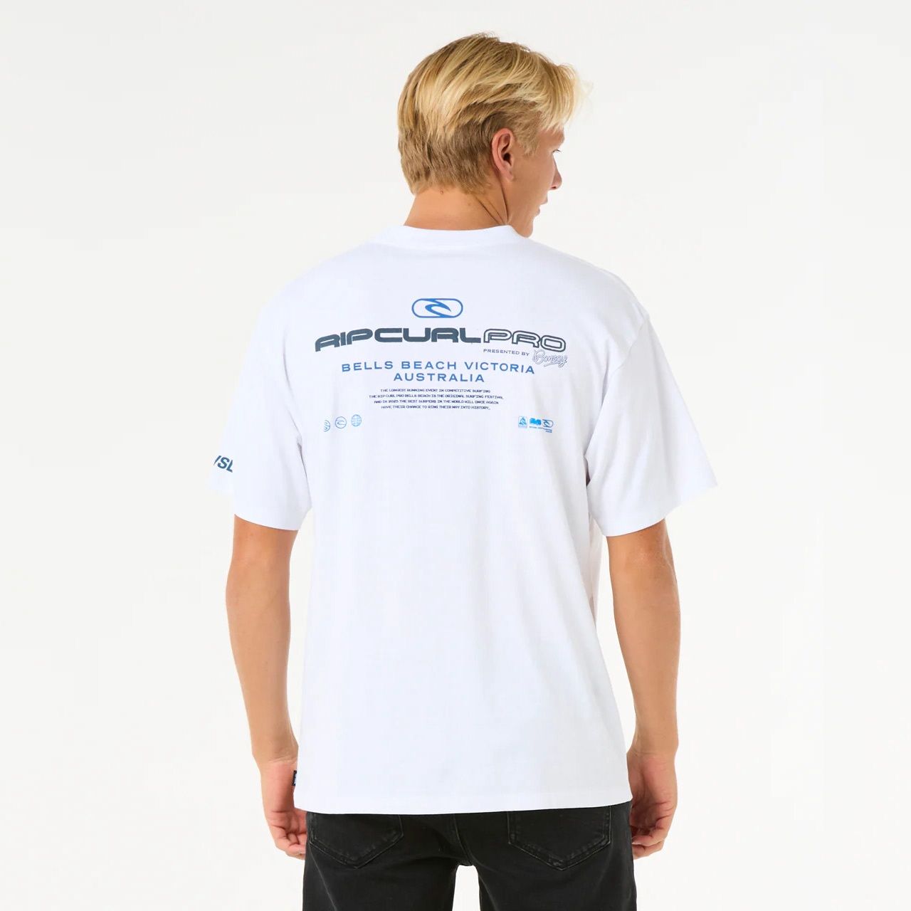 RIP CURL MENS RIP CURL PRO 2025 LOCK UP SS TEE - WHITE