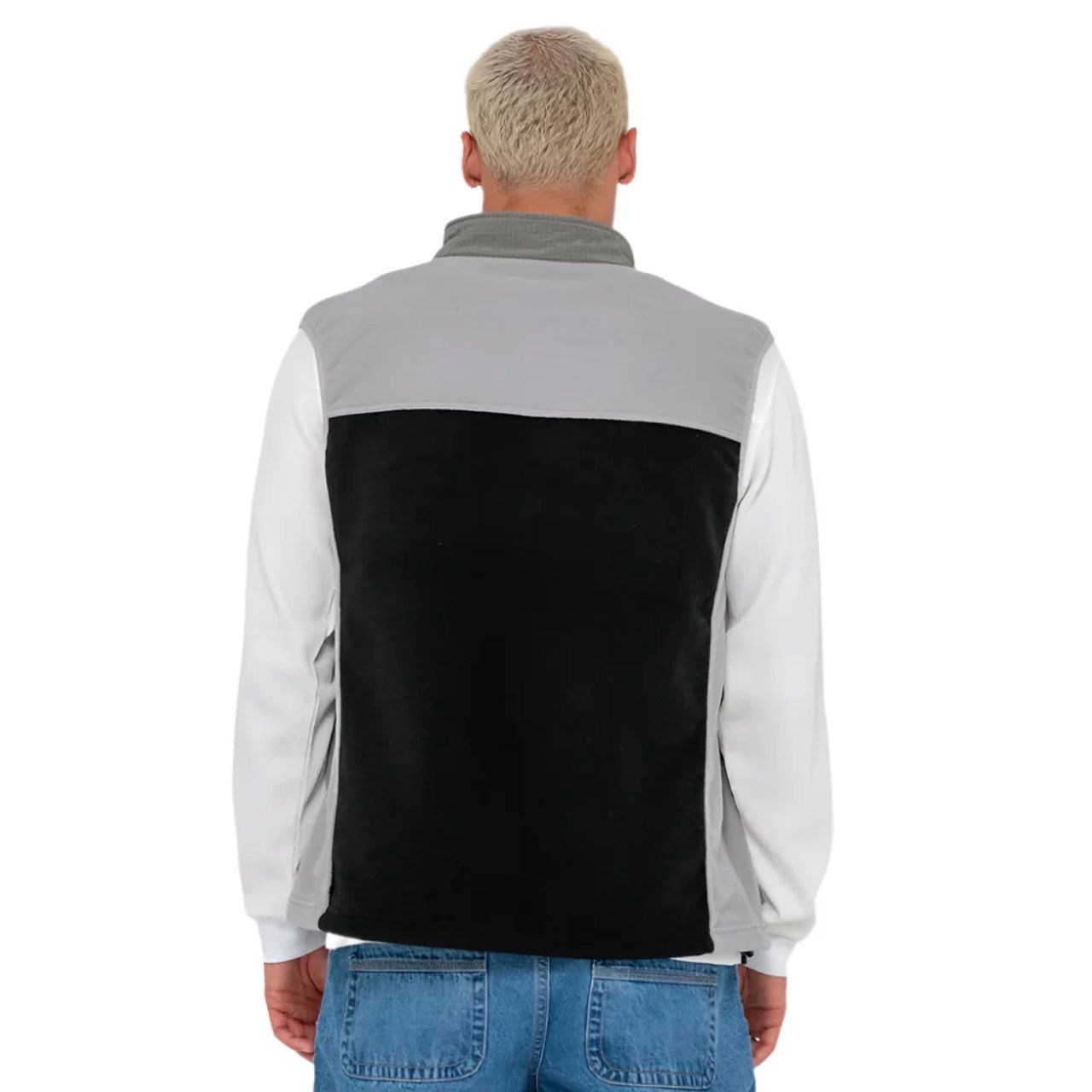RUSTY MENS ON THE RUN TECH FLEECE VEST - BLACK