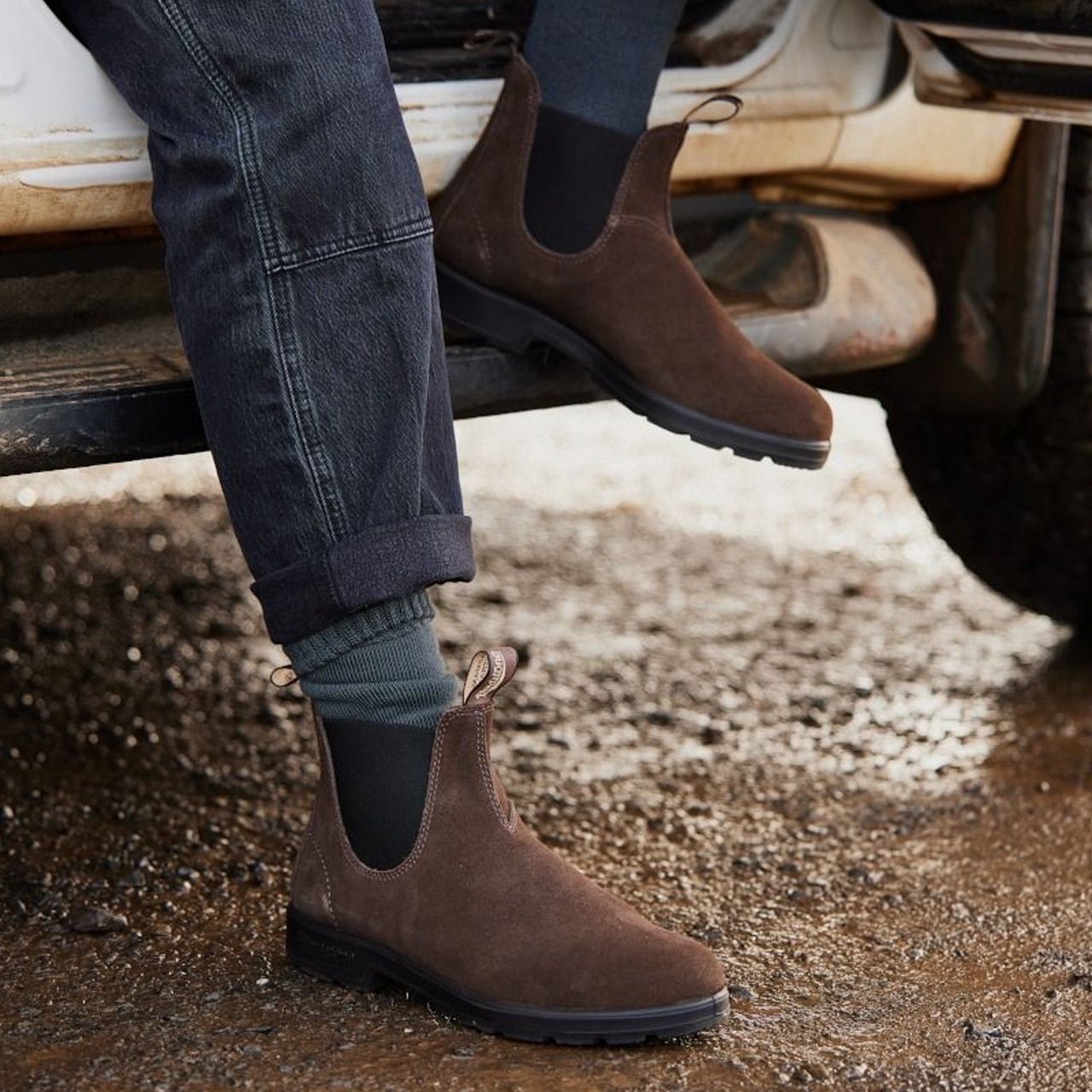 BLUNDSTONE UNISEX #2410 ELASTIC SIDED BOOT-BROWN