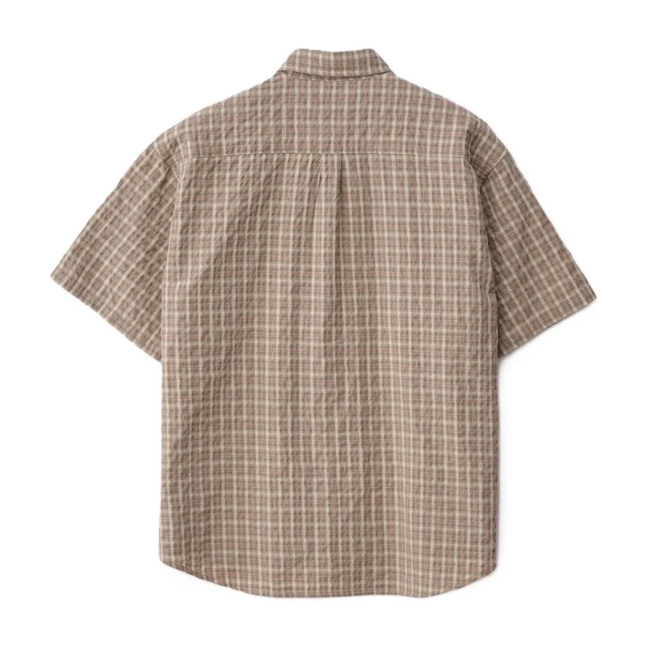 S-DOUBLE MENS YARD PLAID SS SHIRT - ORANGE