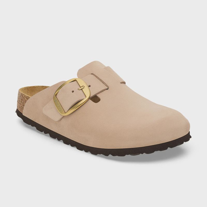 BIRKENSTOCK UNISEX BOSTON BIG BUCKLE NUBUCK LEATHER REGULAR - SANDCASTLE