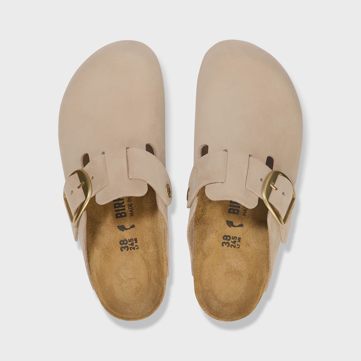 BIRKENSTOCK UNISEX BOSTON BIG BUCKLE NUBUCK LEATHER REGULAR - SANDCASTLE