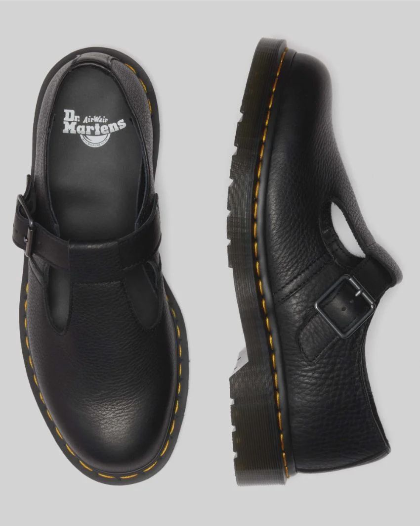 DR MARTENS POLLEY T-BAR SHOE - BLACK AMBASSADOR