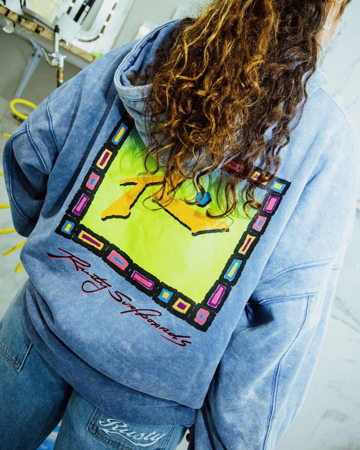 RUSTY MENS SNOW HOODIE - BLUE