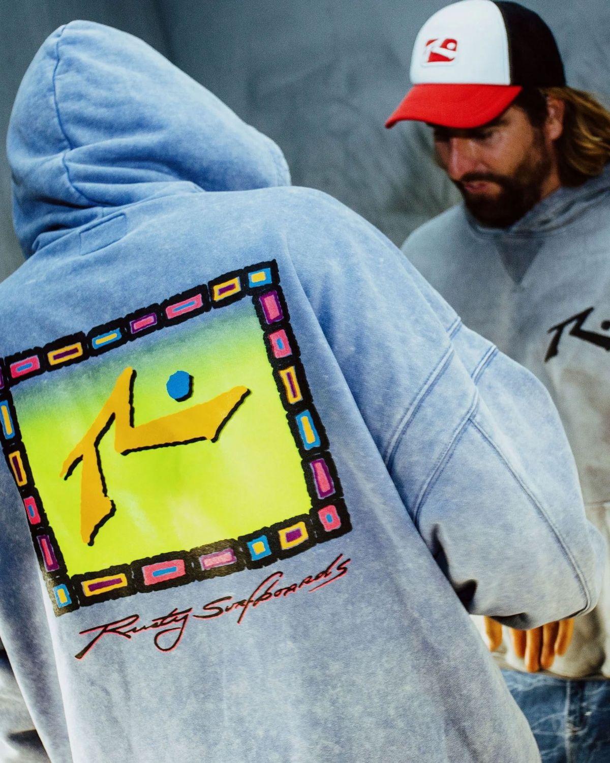 RUSTY MENS SNOW HOODIE - BLUE