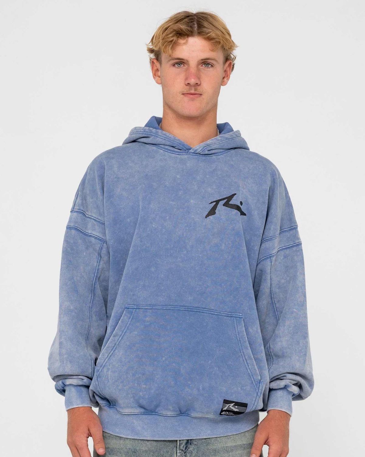 RUSTY MENS SNOW HOODIE - BLUE