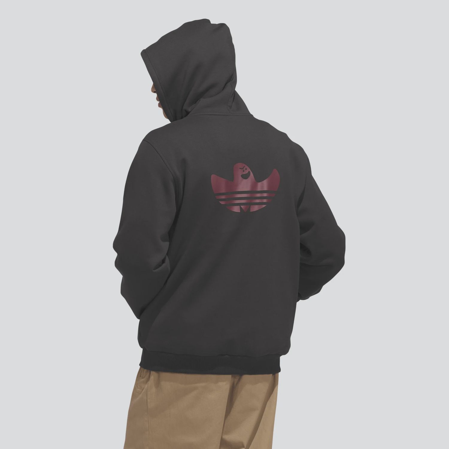 ADIDAS MENS SHMOO GRAPHIC HOODIE - BLACK / SHADOW RED