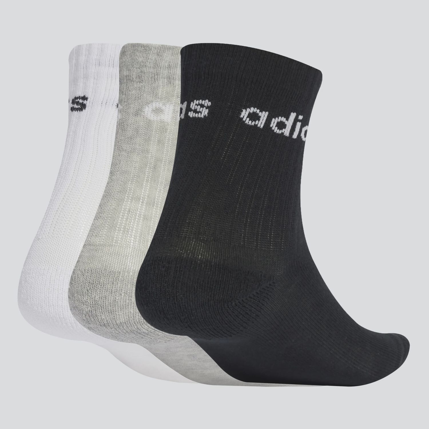 ADIDAS KIDS LIN CREW SOCK 3 PACK - WHITE/MARLE GREY/BLACK