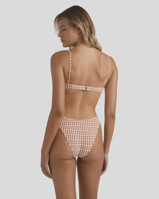 BILLABONG WOMENS WAVE CHECK HIKE BIKINI BOTTOM