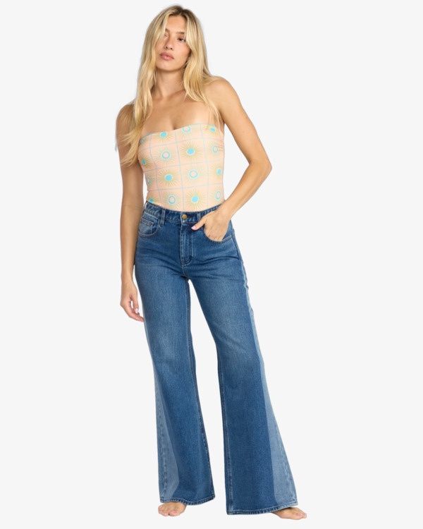 BILLABONG WOMENS FREE FALL FLARE DENIM PANT