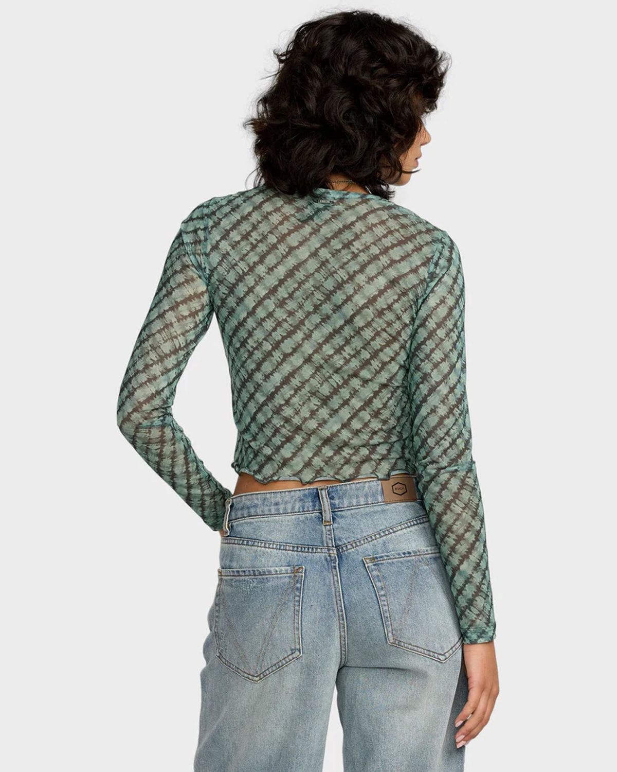 RVCA WOMENS RIVER LS KNIT TOP - SEA GREEN