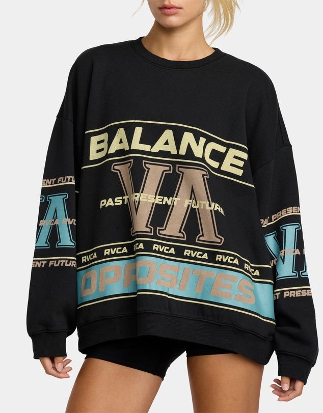 RVCA WOMENS PUCK IT PULLVOER - BLACK