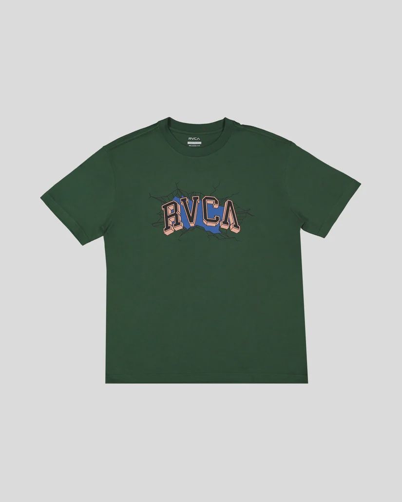 RVCA MENS BREAKS SS TEE - GRASS GREEN