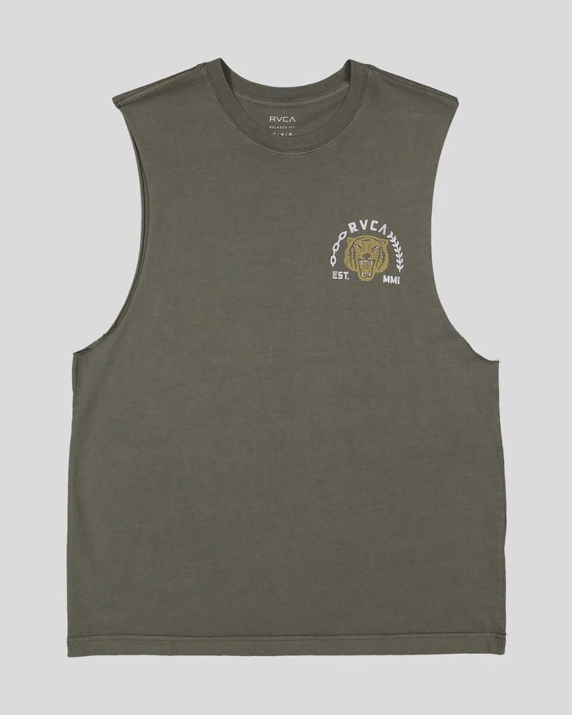 RVCA MENS SQUADRON MUSCLE - SAGE LEAF