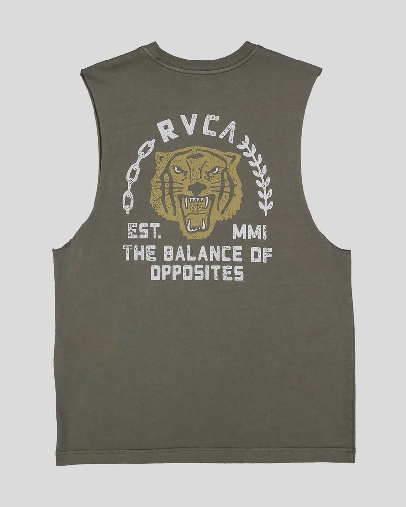 RVCA MENS SQUADRON MUSCLE - SAGE LEAF
