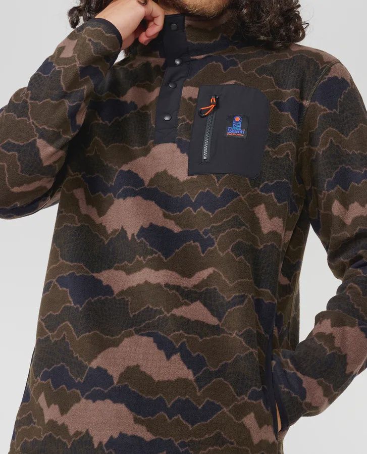 RIP CURL MENS SEARCH POLAR FLEECE CREW - CAMO