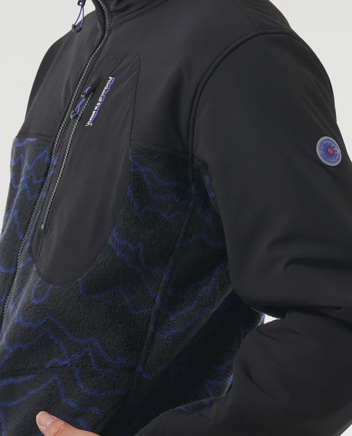 RIP CURL MENS ANTI SERIES SEARCH ZIP CREW - BLACK/BERRY