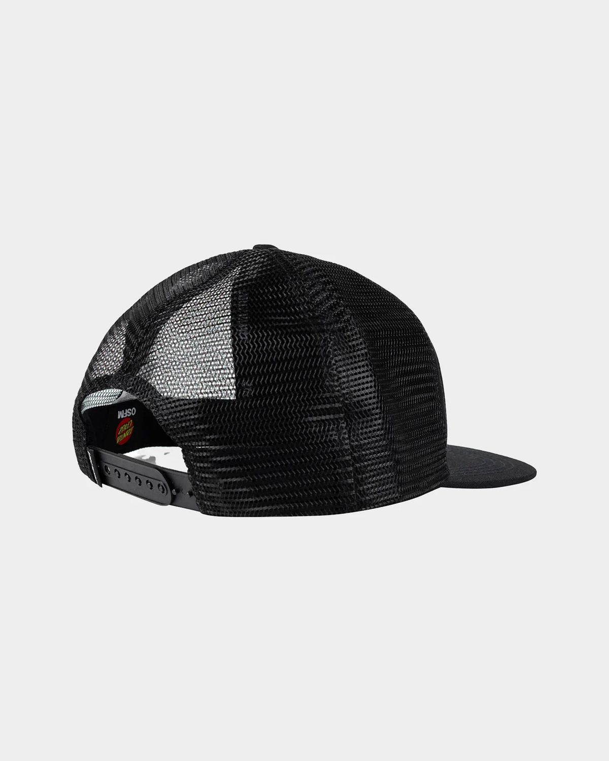 SANTA CRUZ BOYS GLOBAL FLAME STRIP TRUCKER CAP - BLACK