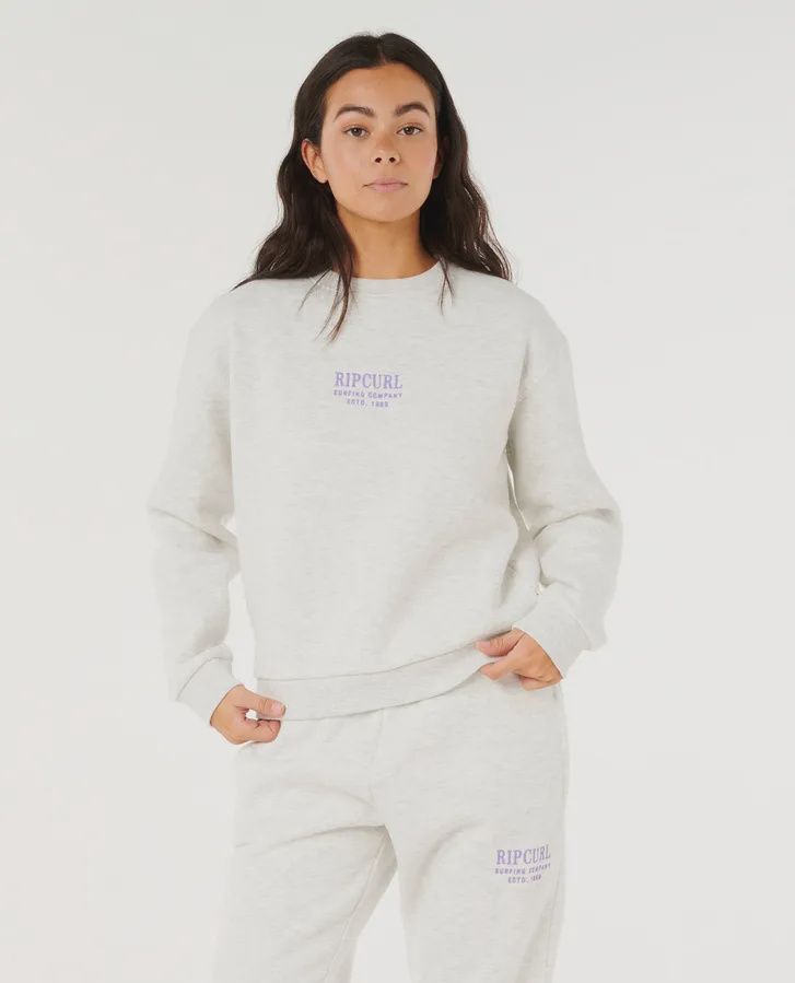 RIP CURL WOMENS SURF STAPLE RELAXED CREW - SPORTS MARLE