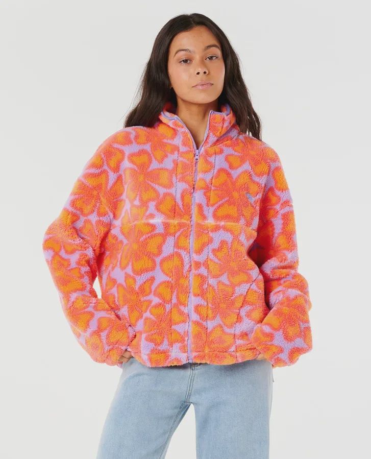 RIP CURL WOMENS NEON ISLES ZT POLAR FLEECE - PURPLE